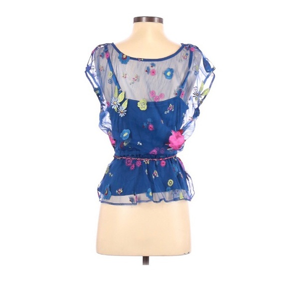 Plenty by Tracy Reese XS Embroidered Belted Blouse - Picture 7 of 9